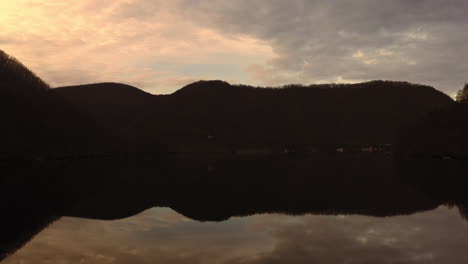 tarnita lake in romania, late evening