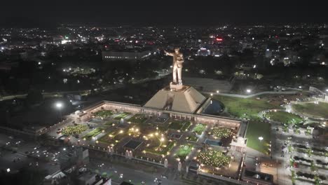 an aerial video of vijayawada at night, featuring the tallest ambedkar statue, would offer a poignant glimpse into the city's cultural and political landscape. the statue, illuminated by spotlights