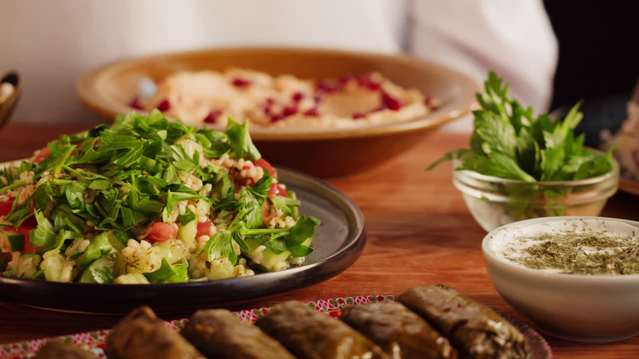 Preparing a Middle Eastern Tabbouleh Salad