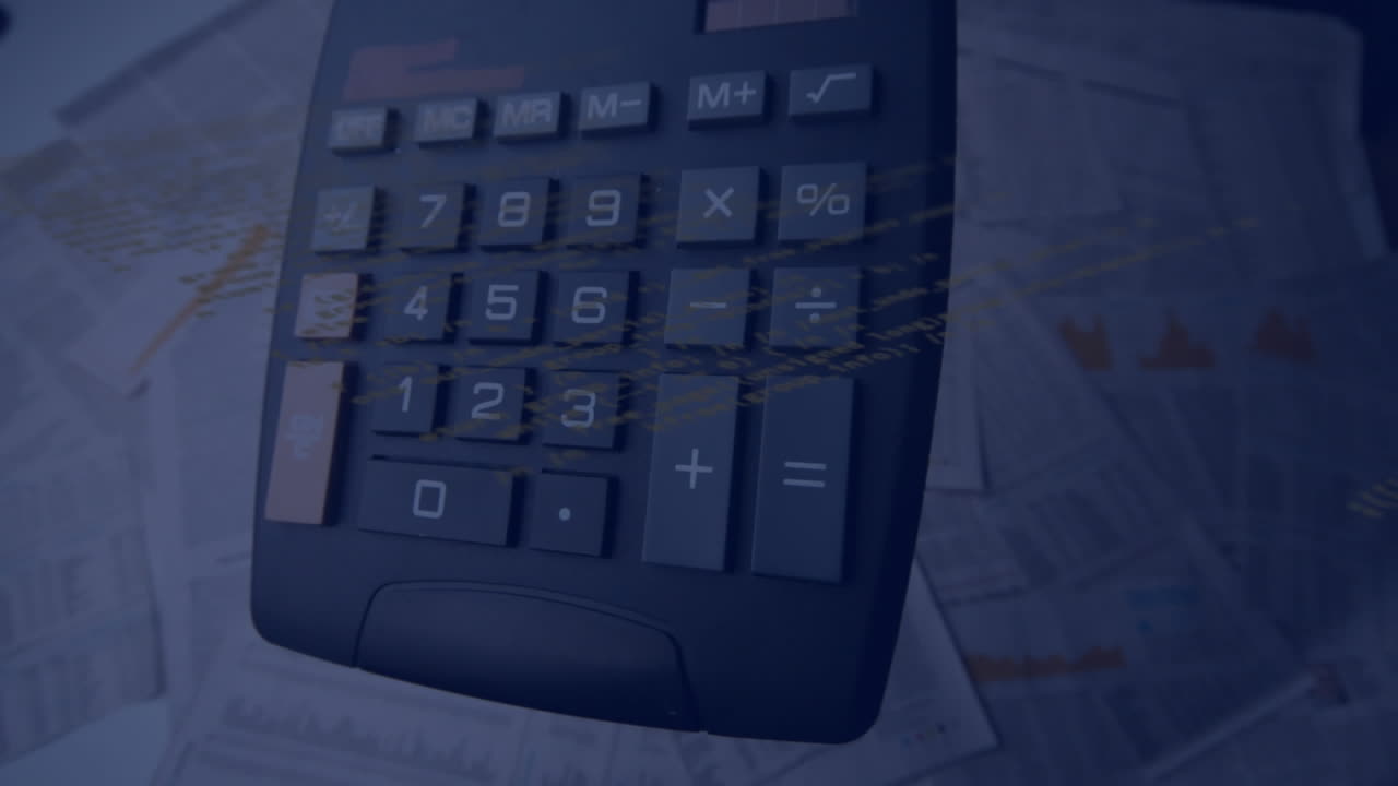 animación del procesamiento de datos a través de una calculadora antigua