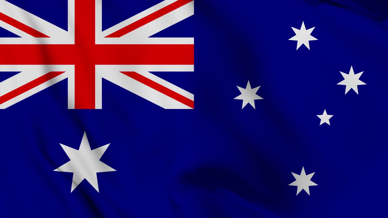 la bandera de australia se mueve sin problemas animación