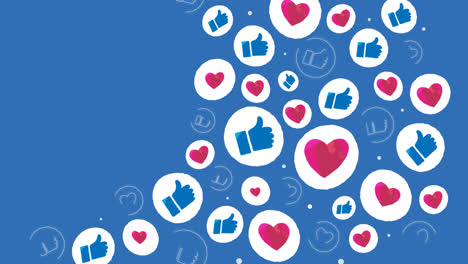 motion graphic of facebook background with hearts and likes