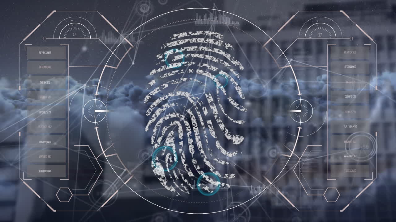 animación de la red de conexiones con escaneo de alcance y procesamiento de datos sobre el paisaje urbano