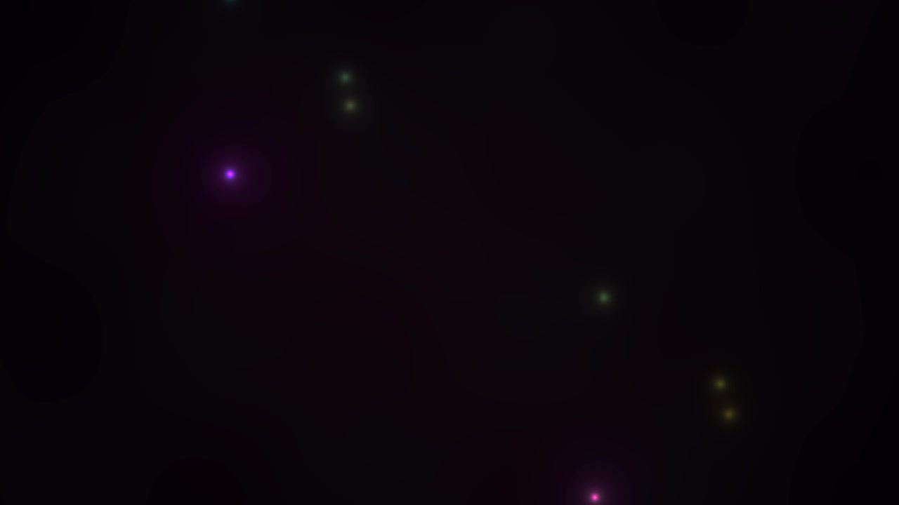 Abstract Background with Floating Glowing Particles on Black