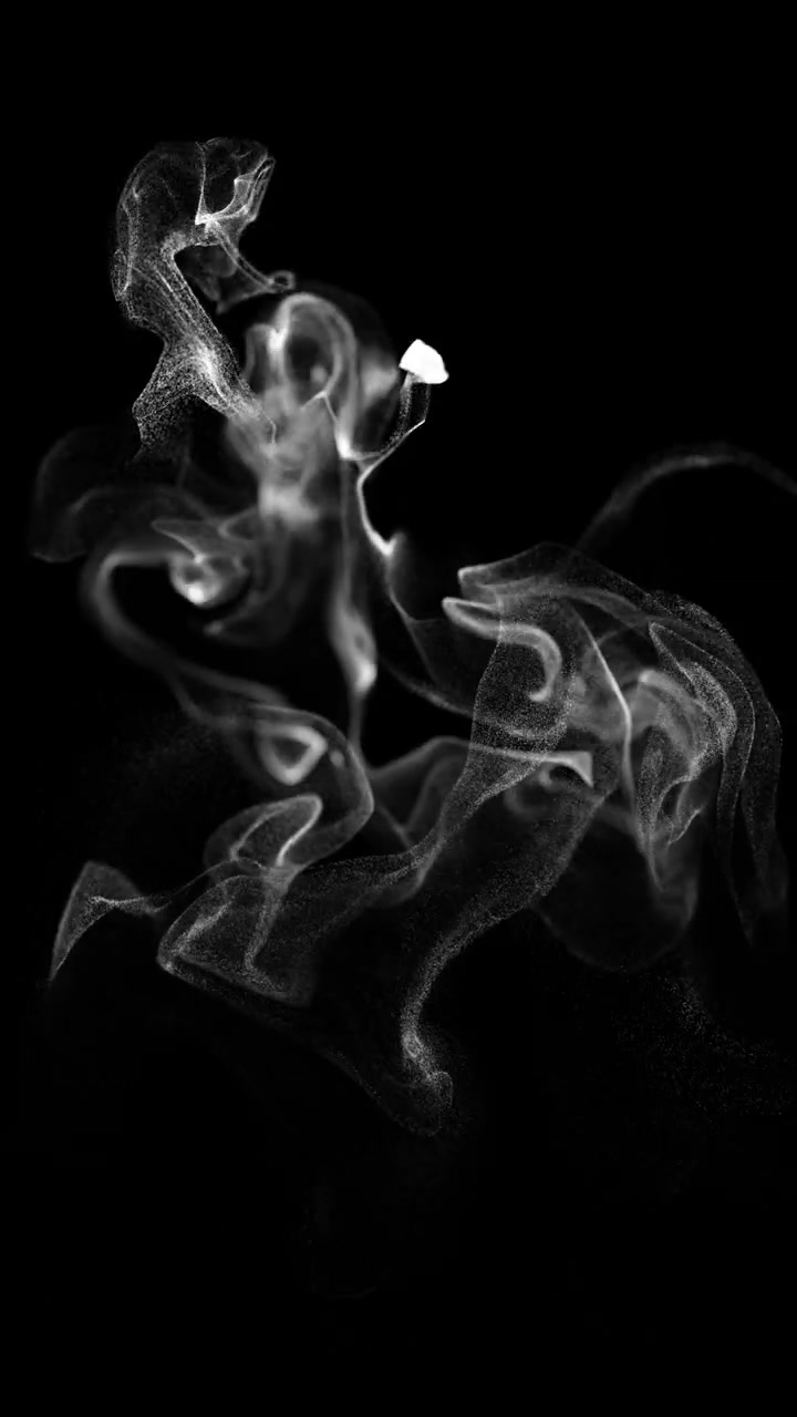 Transizione di fumo astratto su sfondo nero