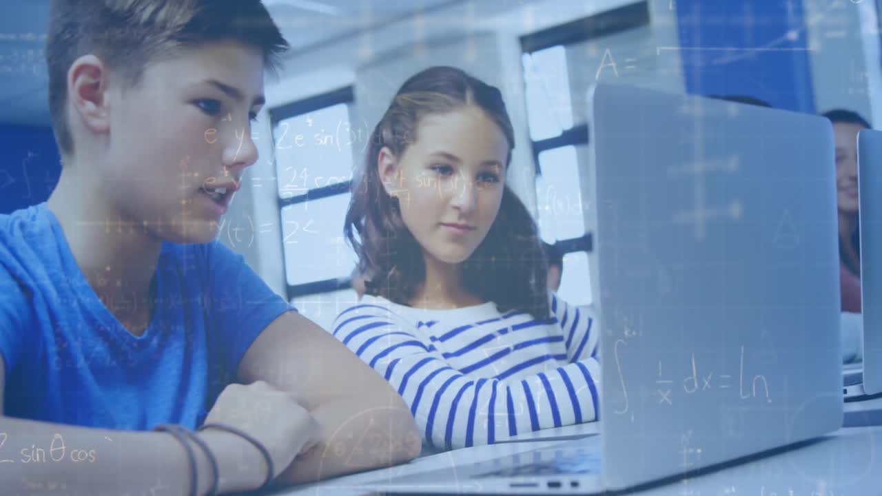 Animation of mathematical formulas over students using computers