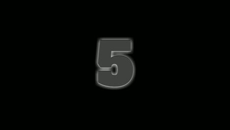 animación de cuenta atrás número 10 a 1 en fondo negro 4k con canal alfa