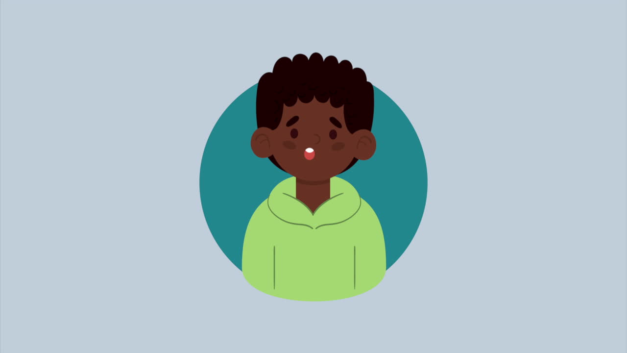 animazione del personaggio sorridente afro man