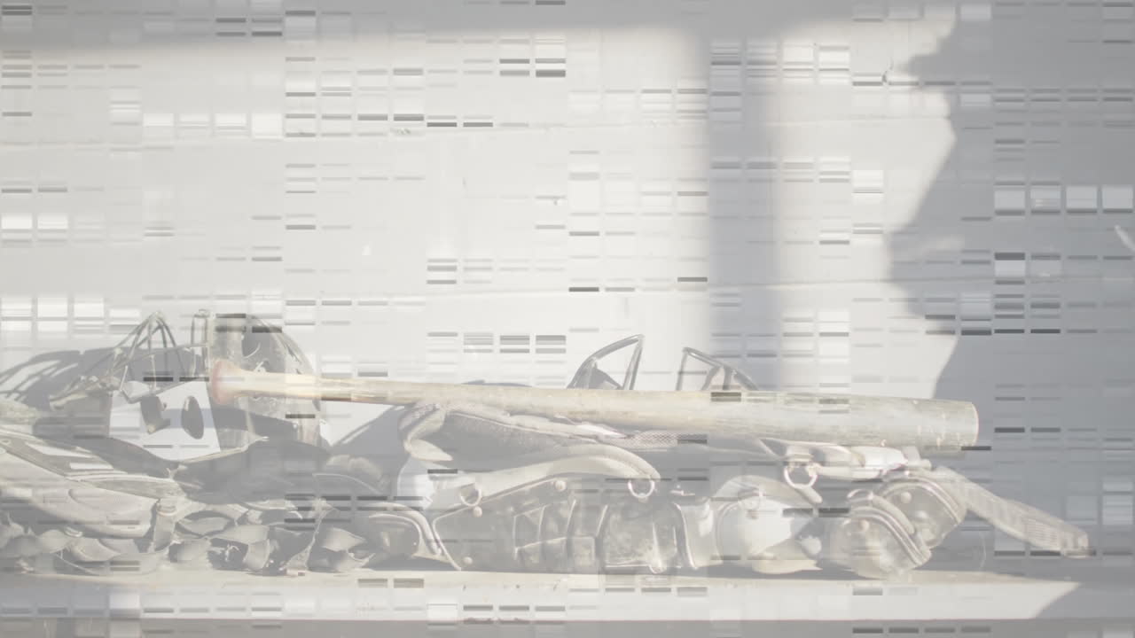 Medieval armor pieces and wooden staff being displayed on white surface, showing 3D render details