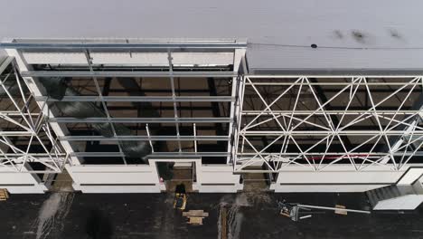 new warehouse construction aerial view