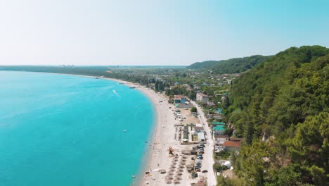 aerial view of a beautiful beach resort town