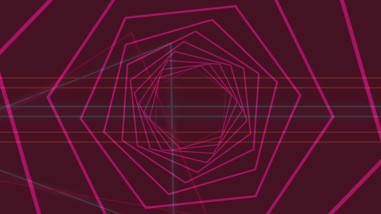 Animation of moving shapes on black background