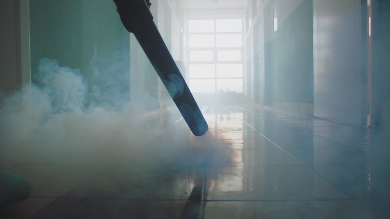 Fog and Blower in Hallway