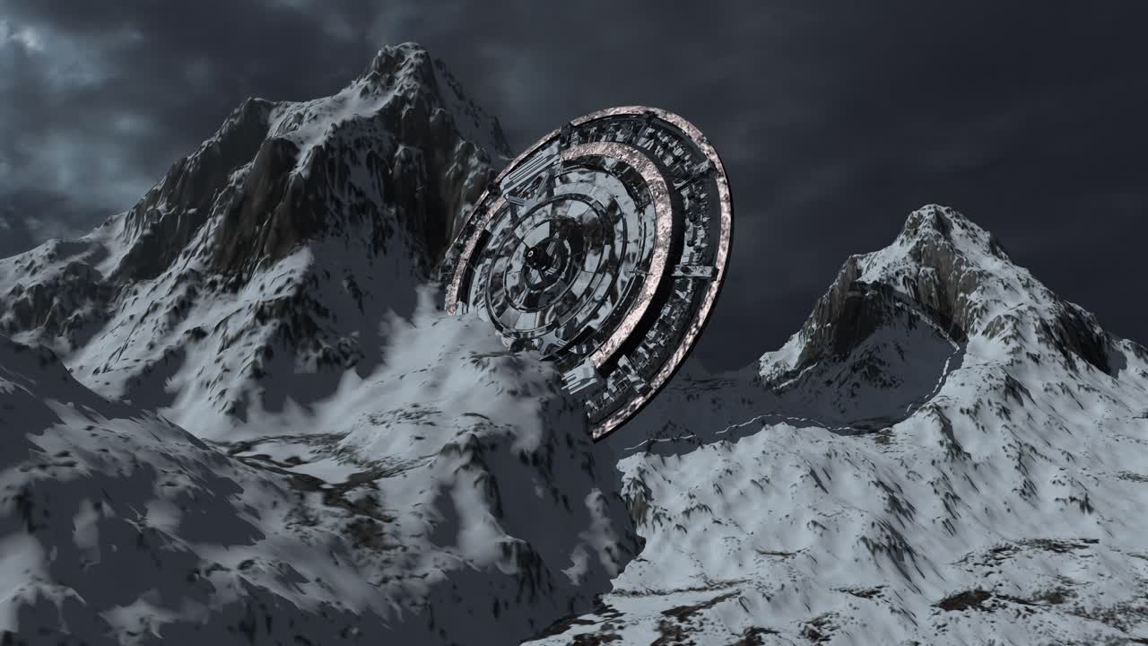 UFO in Snowy Mountains