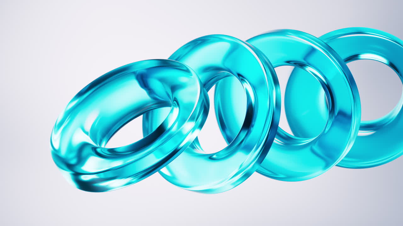 Transparent ring glass background, 3d rendering