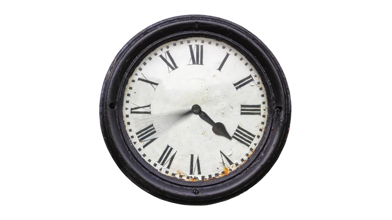 Isolated Vintage Clock Spinning