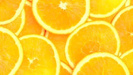 frutas cítricas de rebanadas de naranja. disparo de muñeco, movimiento de cámara deslizante.