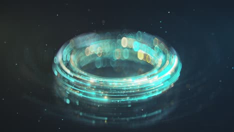 circle of glowing lines represents data stream seamless loop 3d render animation