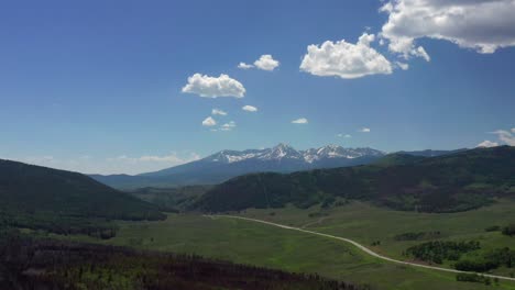 aerial view of mountain with snow in colorado