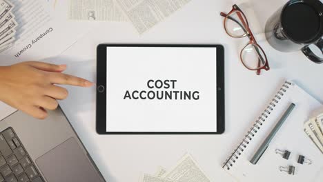 cost accounting displaying on a tablet screen