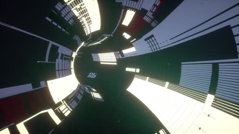 flying in futuristic spaceship tunnel, spaceship corridor. futuristic technology abstract seamless vj for tech titles and background. seamless loop