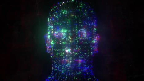 animação de renderização 3d de rosto humano digital
