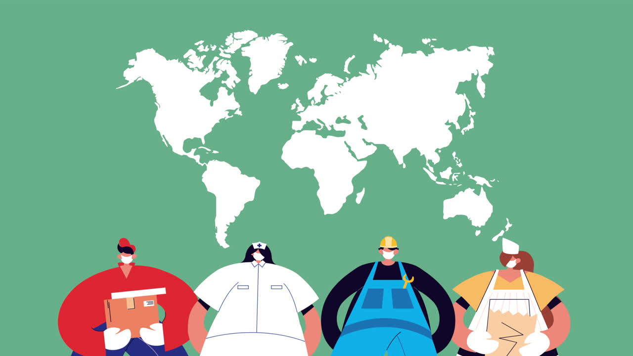 grupo de profesionales trabajadores que usan máscaras médicas personajes