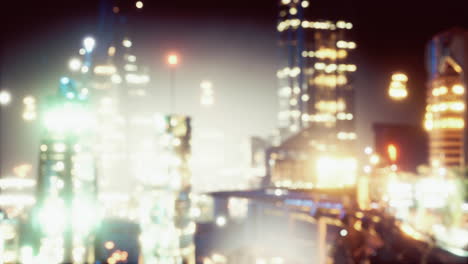 bokeh desenfocado del paisaje urbano en el crepúsculo