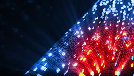 abstract sin fisuras rojo y azul hacking código binario digital matriz 01 bucle de fondo. hacker, web oscura, matriz, código de datos digitales en el concepto de tecnología de seguridad de seguridad.