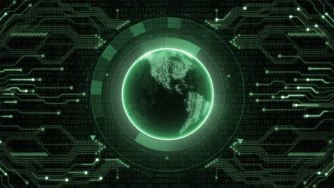 green earth globe hud animation loop background