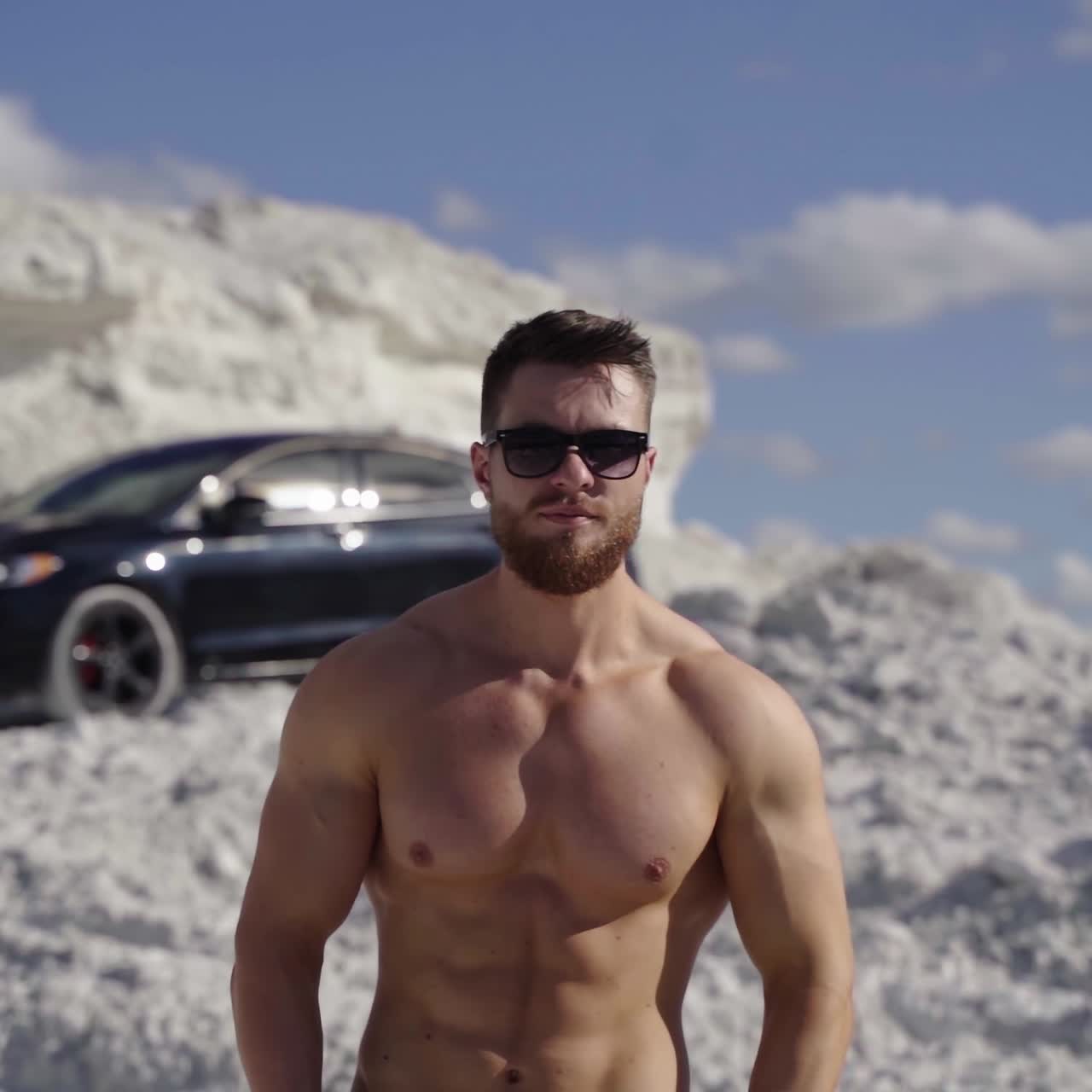 Handsome topless male model