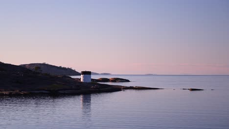 sunset sandefjord strömstad coastal seaside town lighthouse structure stromstad sweden sverige coastline oslofjord hovedøya nakholmen island inner nötholmens nature preserve rocky shoreline pan