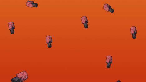 animación de esmalte de uñas repetido en fondo azul