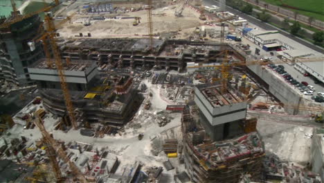 aerial shot over construction projects in abu dhabi united arab emirates