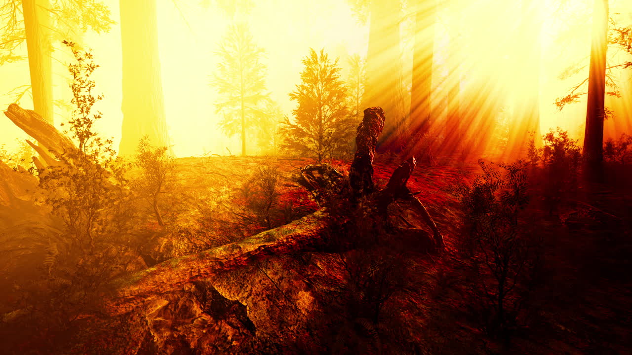 rayos de sol en lo profundo del bosque en primavera