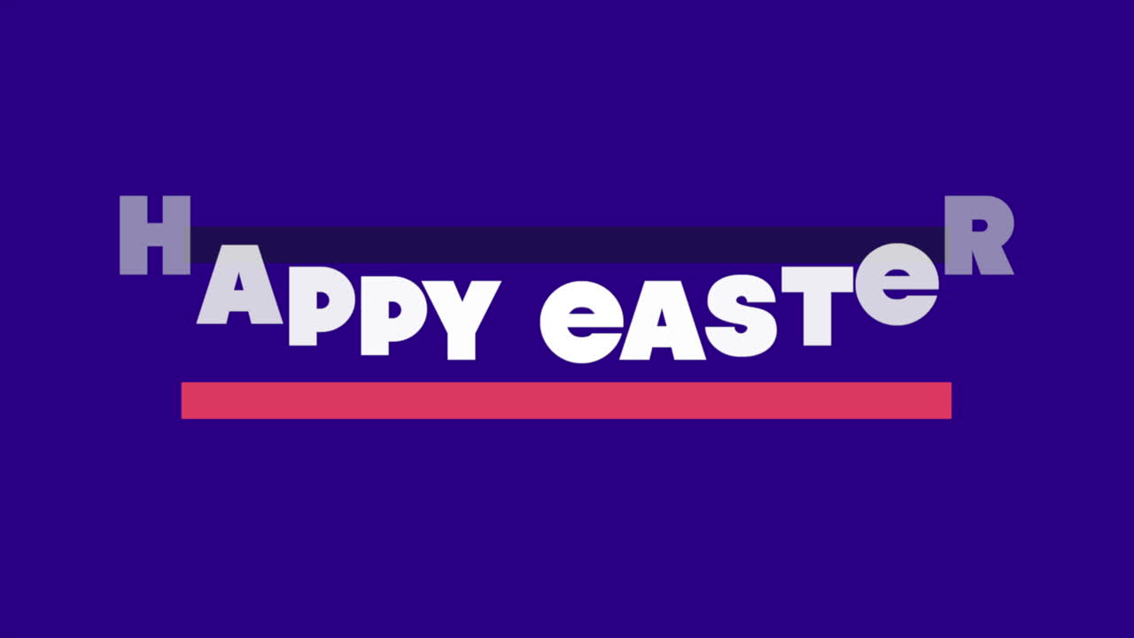 Colorful Easter greeting on blue background