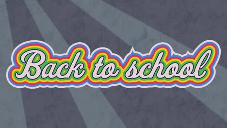 Animation-Von-Back-to-School-Texten-In-Bunten-Buchstaben-Auf-Grauem-Hintergrund