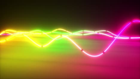 colorful bright neon glowing graphic equalizer