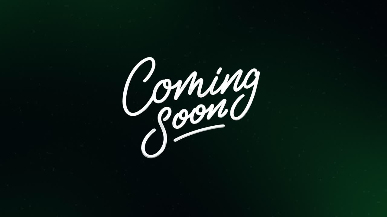 Animated 'Coming Soon' Text on Dark Green Background