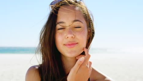 woman on a beach