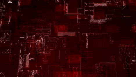 diagrama rojo de placas de circuitos electrónicos, fondo en bucle