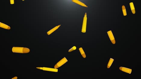 shiny gold round pistol bullets floating space saving and killing concept 3d concept of war criminal