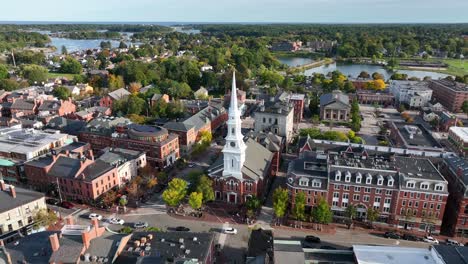 beautiful market square in downtown portsmouth new hampshire