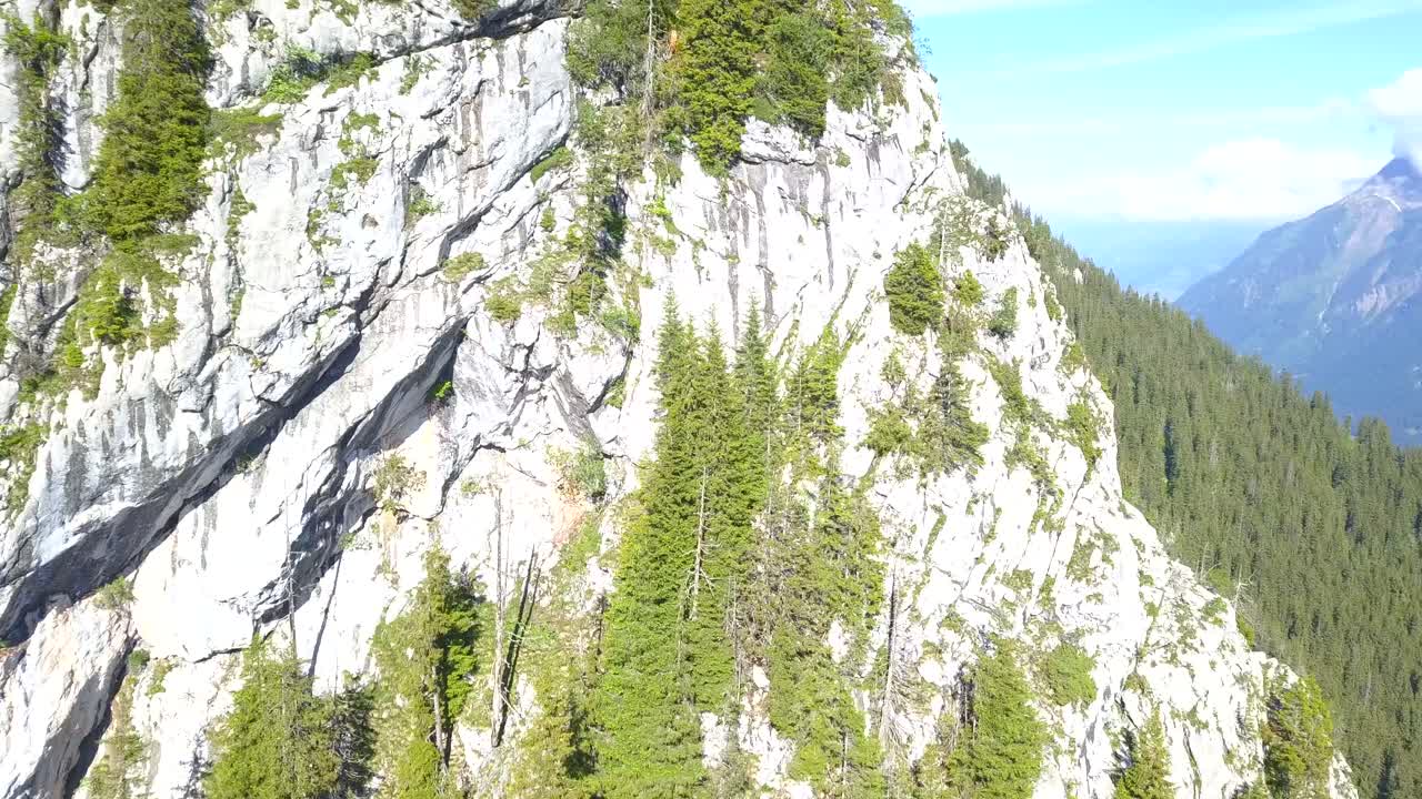 Flying Past Mountain in Interlaken 4k