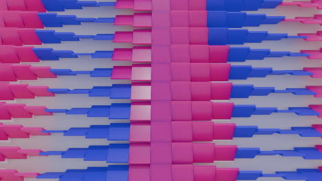 abstract 3d geometric pattern of blue and pink blocks