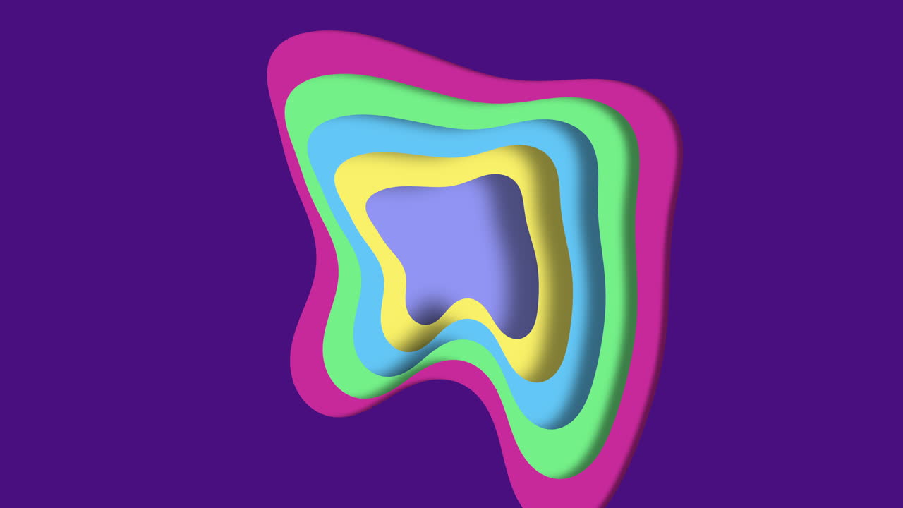 patrón de ondas de corte de papel de plástico de arco iris