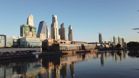 puerto madero skyscrapers, frigate landscape buenos aires sunset business center