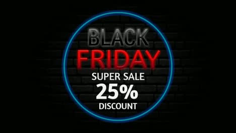 Super-Venta-De-Viernes-Negro-25%-De-Descuento-De-Descuento-Animación-Gráficos-En-Movimiento-Letrero-De-Banner-Para-Video-Promocional