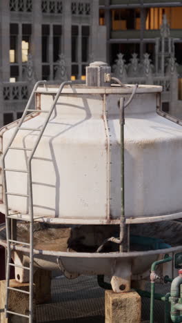 cooling tower on a city rooftop