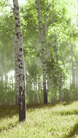 árboles de abedul en un bosque